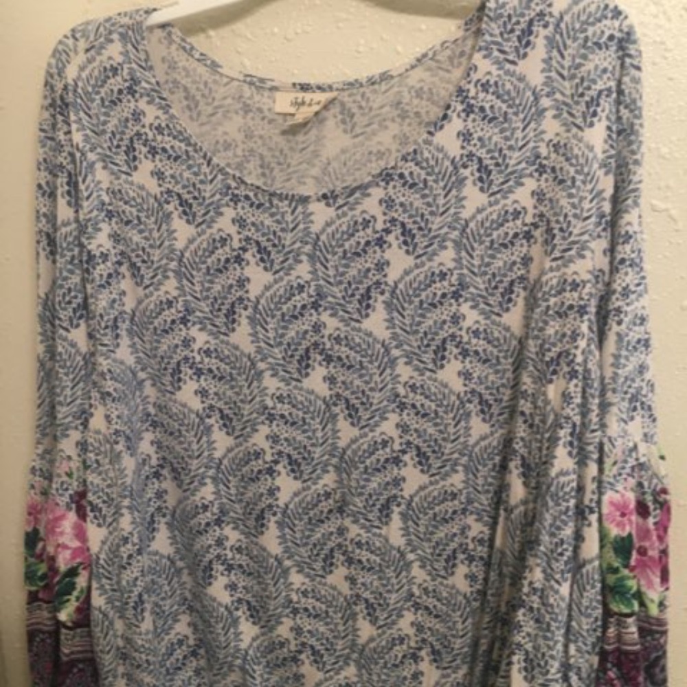 Style & Co Cotton Bell Sleeve Blouse